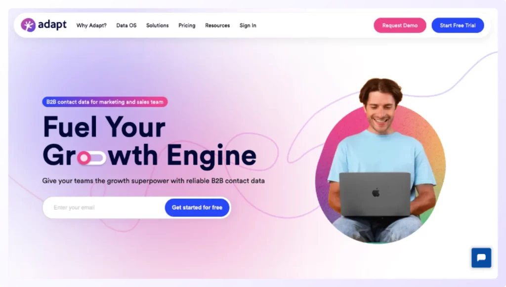 Adapt.io is a B2B contact data platform landing page