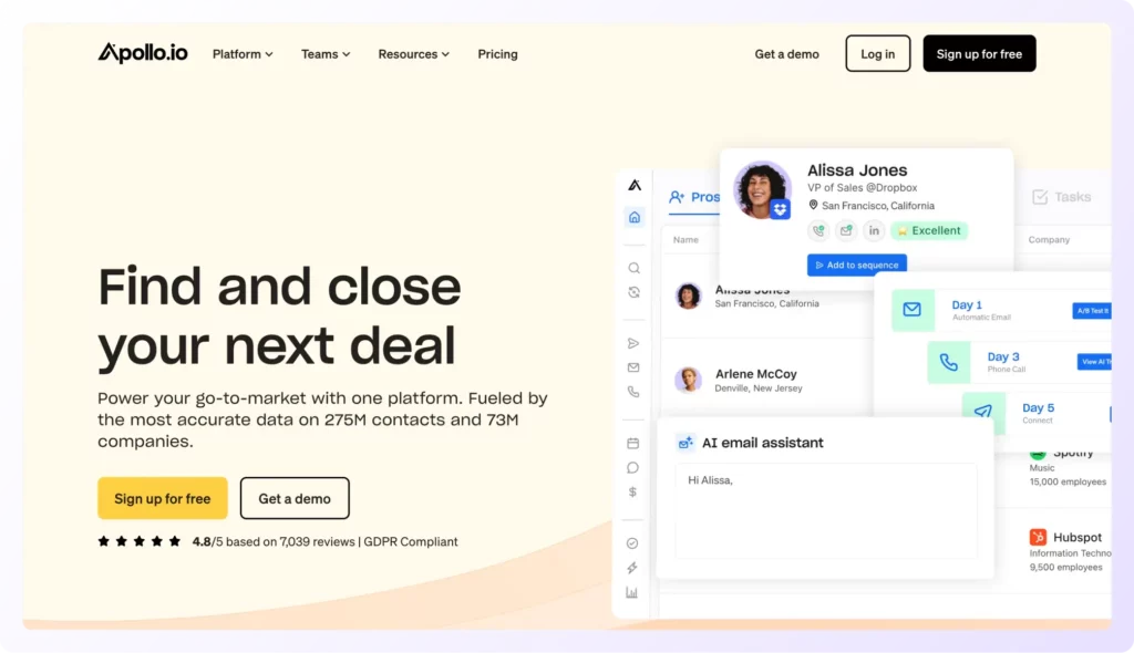 apollo.io landing page