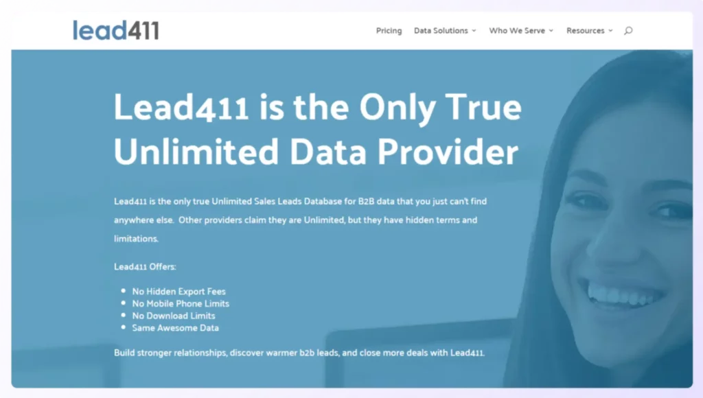 b2b email list providers lead 411 landing page