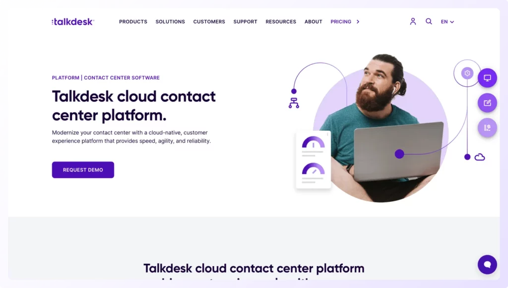 Talkdesk - One of the best cold calling software boost sales efficiency landing page