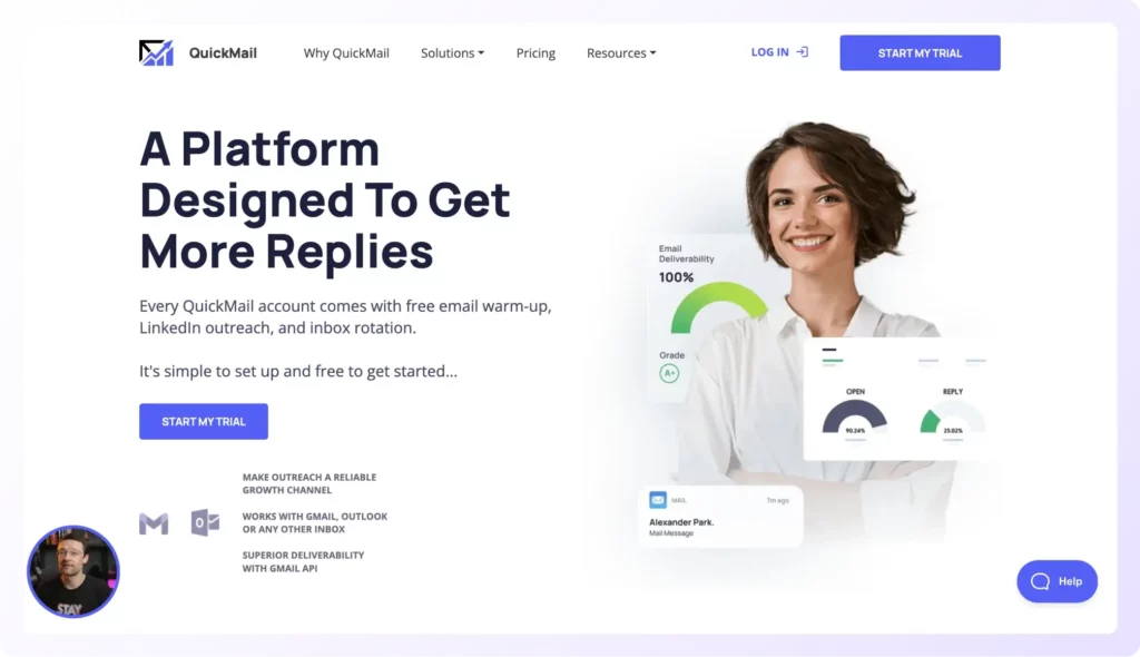 quickmail landing page