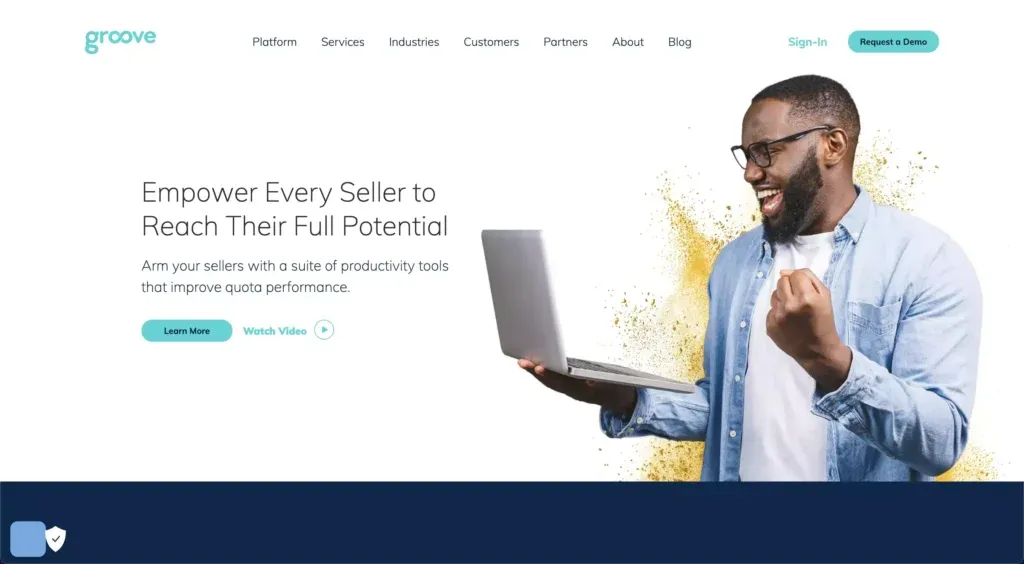 Landing Page of groove a Salesforce sales engagement platform to boost outreach