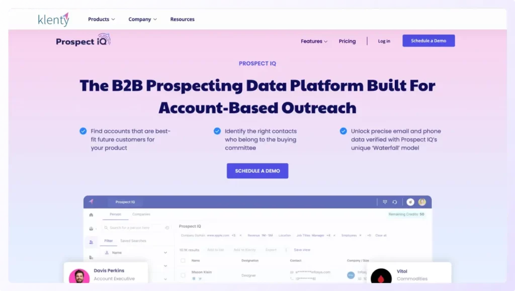 Best Prospect List Builder Tool Prospect iq landing page