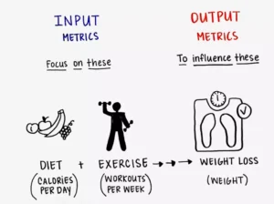 Visual representation of how input metrics influence output metrics