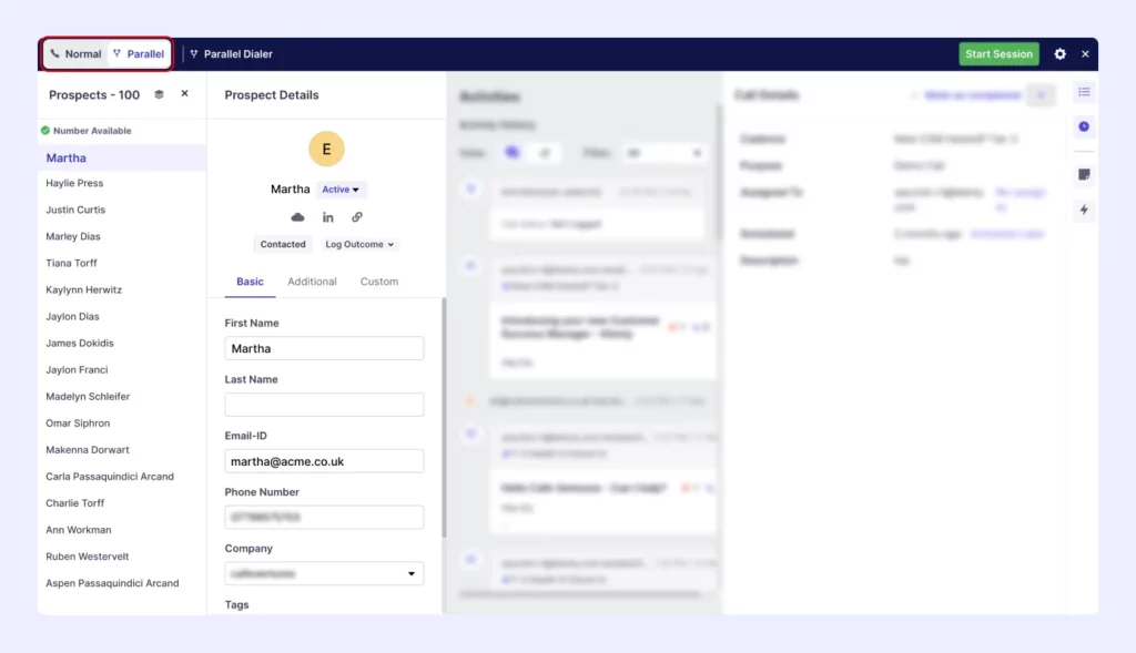 Klenty's Parallel Dialer