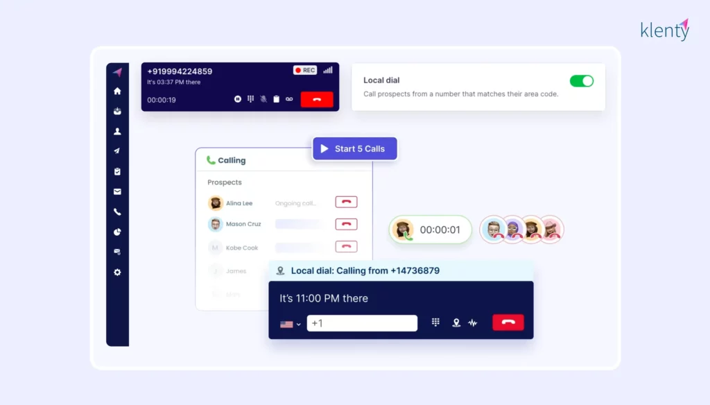 Sales Dialer feature of Klenty
