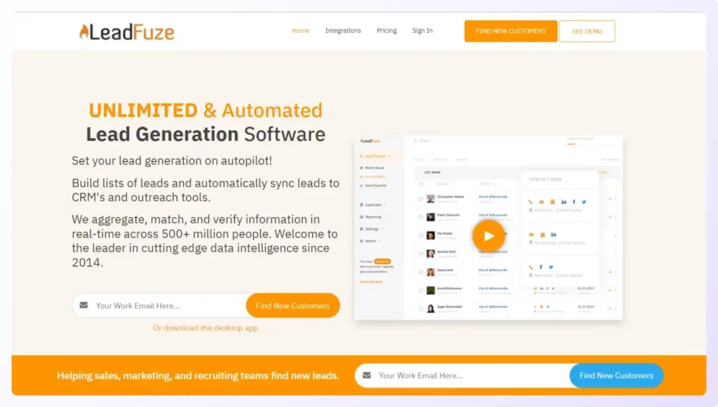 Leadfuze sales prospecting software