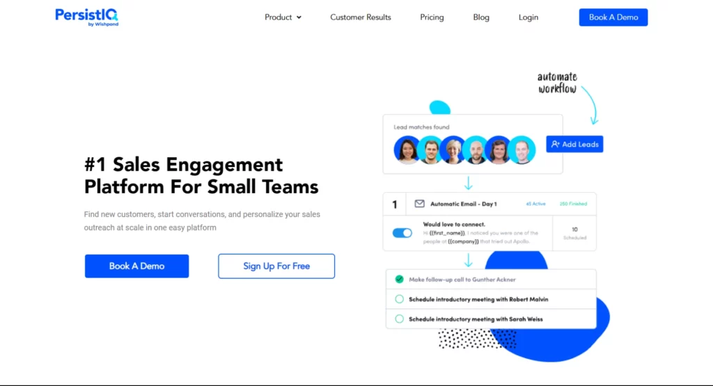 Persist sales engagement software that helps outbound sales teams