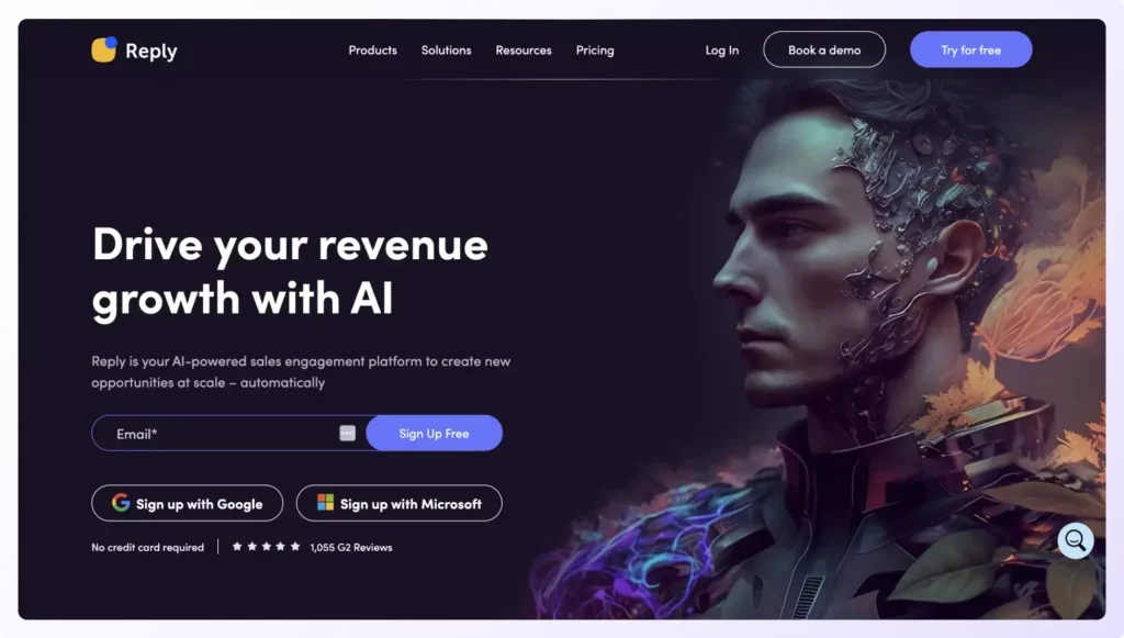 Landing page of Reply.io