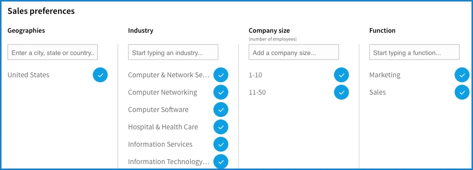 sales preferences  linkedIn sales navigator  linkedIn for b2b sales