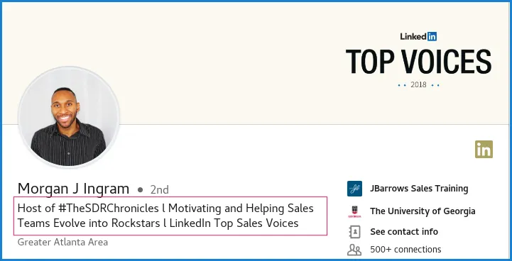 thoughtful headline linkedIn for b2b sales